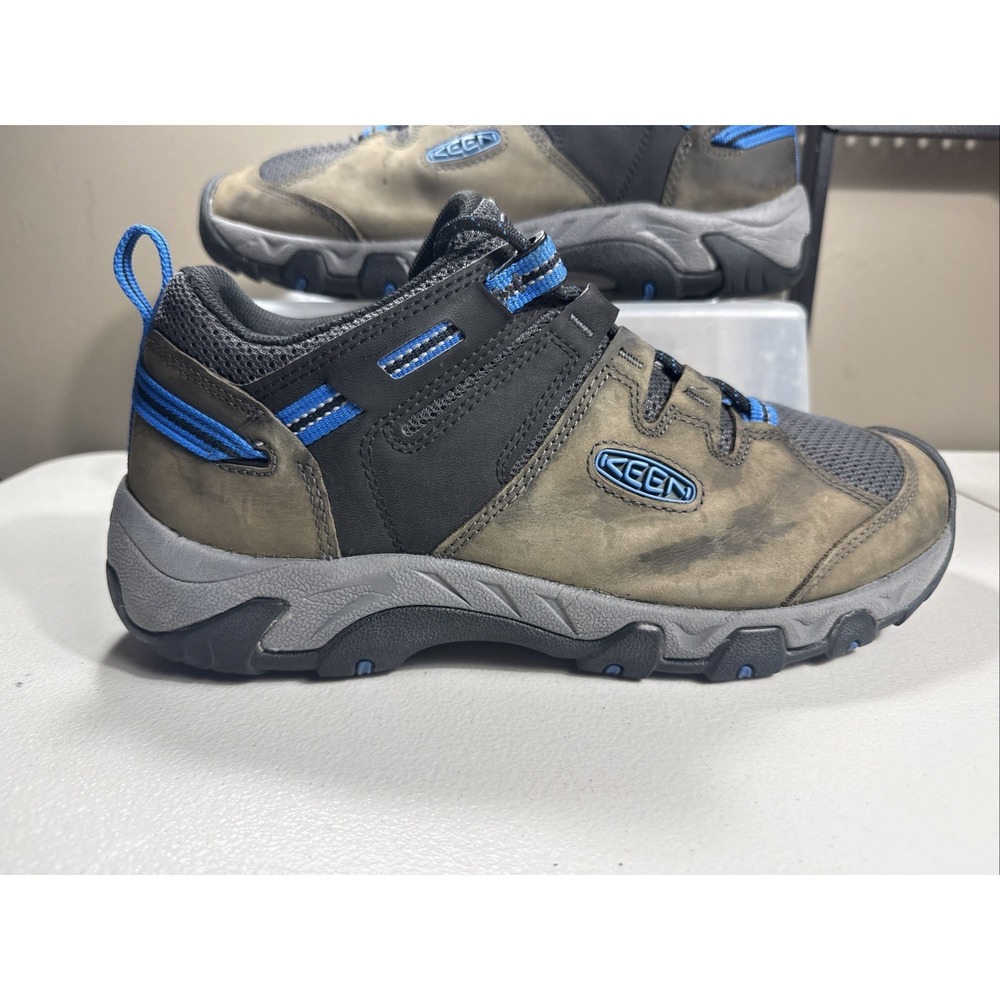 Keen Men's US 13 Steens Vent Hiking Shoe Leather‎ Low Top Breathable Gray/Blue